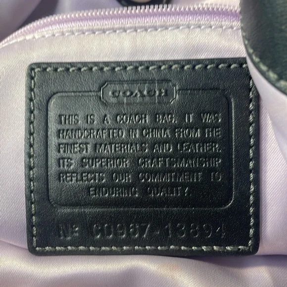 COACH 13894 black canvas/leather hobo shoulder bag. - Picture 10 of 15